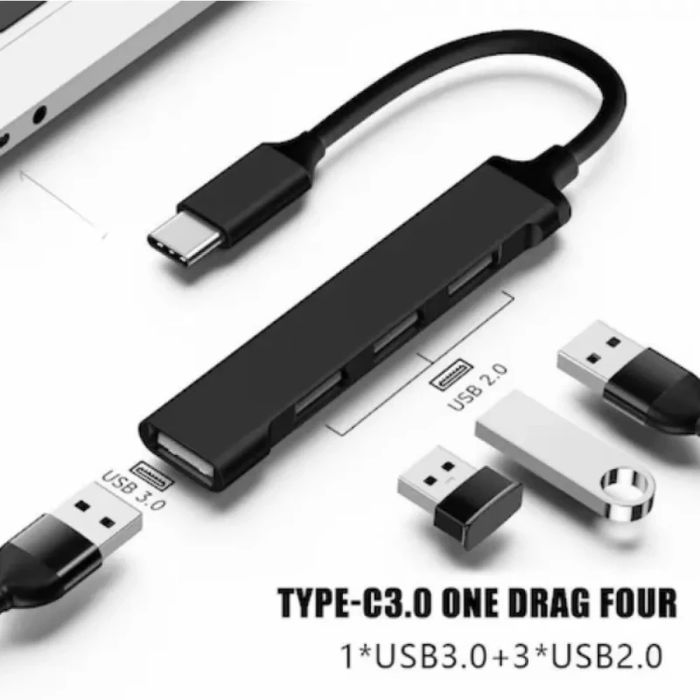 HUB C&Q-094 4в1 Type-C към 4 x USB