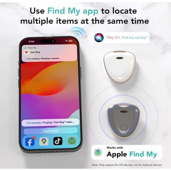 Key Finder FM-W1 проследяване на багаж, работи с Find My (само за iOS), MFi Certified